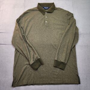 Polo Golf Ralph Lauren Polo Shirt Men L Green Herringbone L/S Pima Cotton Alpaca